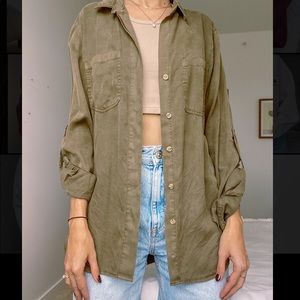 Green oversized cover-up